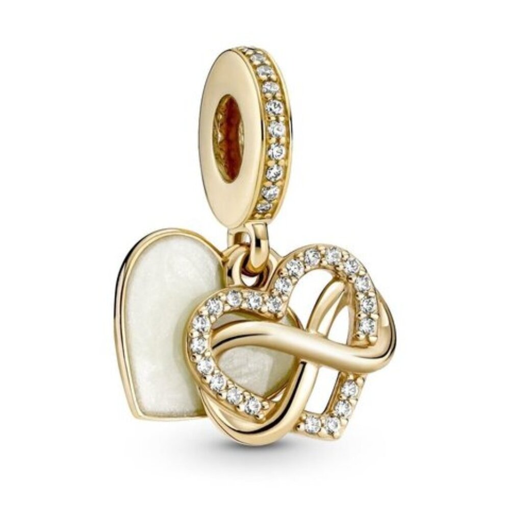 Pandora Sparkling Infinity Heart Dangle, Charm For Pandora Bracelet Necklace